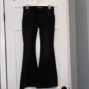 FREE PEOPLE Distressed Black Bell Bottom Jeans